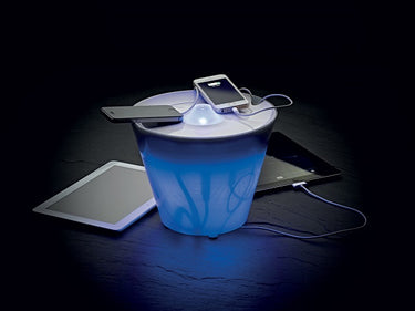 Multipot+ 3.000k(onwhitecolor) 280 lumen 3,6w cri90 bianco lucido touch dimmer - rgb - usb charger Rotaliana Lampade da tavolo
